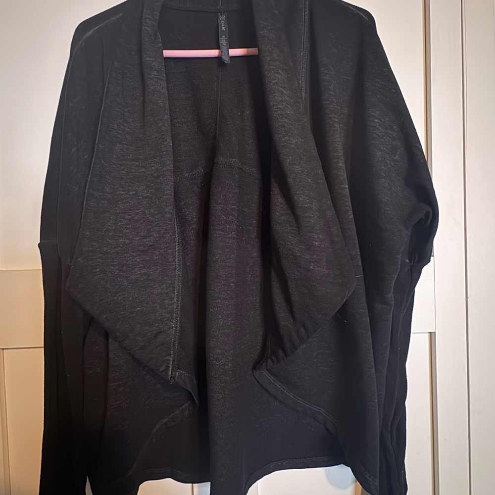 Chic Black Open-Front Cardigan